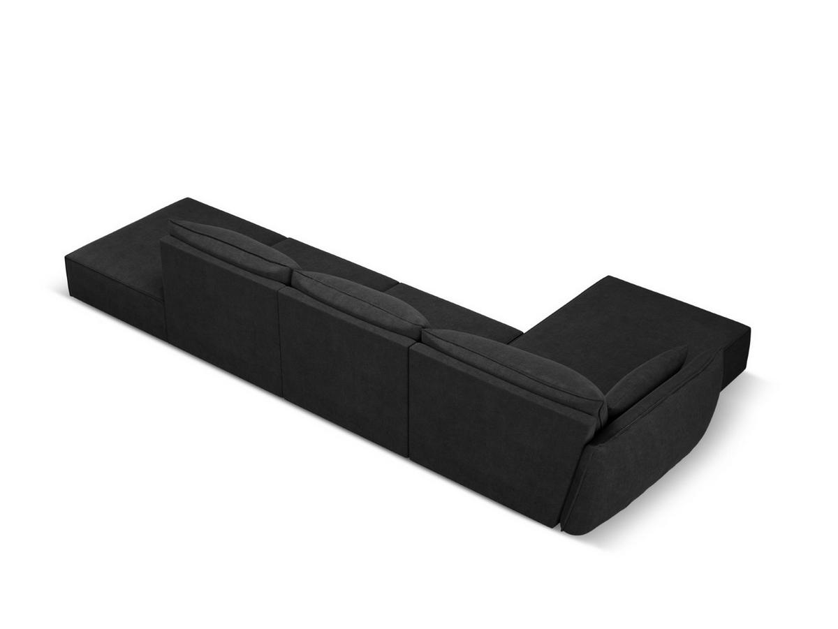 ECKSOFA links Kaelle aus Chenille-Stoff schwarz 5 Sitzplätze - Schwarz, Textil (171/364cm) - Micadoni