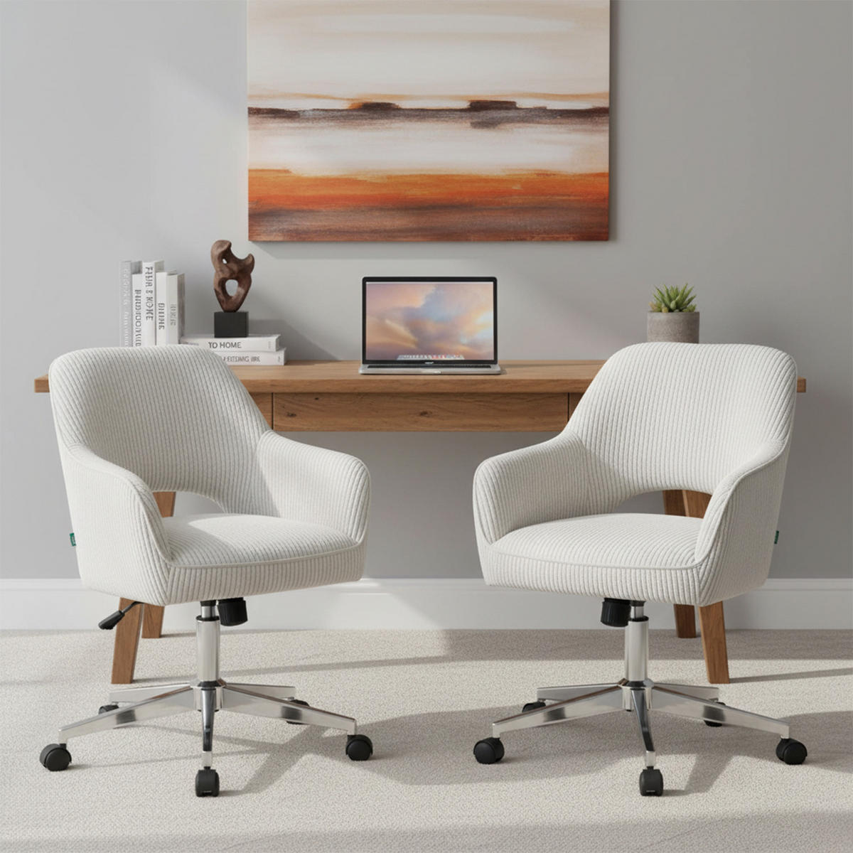 BÜROSTUHL Mika-Faro - Chromfarben/Hellgrau, Textil/Metall (60/84/65cm) - DUBI Möbel
