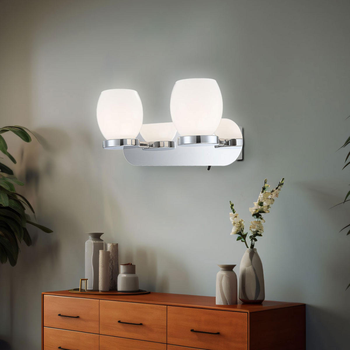 LED WANDLEUCHTE DANO Metall Silber - Silberfarben, Glas (25/10/11cm) - Globo Lighting