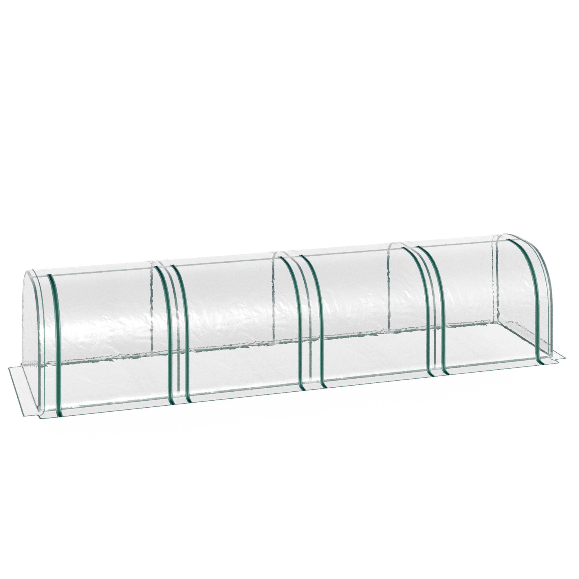 FOLIENGEWÄCHSHAUS, Transparent, Stahlrahmen, PVC - Transparent, Metall (100/80/395cm) - Outsunny