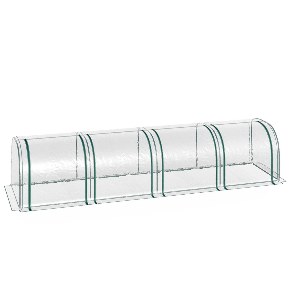FOLIENGEWÄCHSHAUS, Transparent, Stahlrahmen, PVC - Transparent, Metall (100/80/395cm) - Outsunny