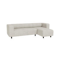 ECKSOFA Tove Beige Cord - Ottomane rechts - Beige/Schwarz, Holz/Kunststoff (240/142cm) - S-Style Möbel