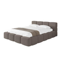 POLSTERBETT mit Bettkasten und Lattenrost, Bett mit Matratze H3/H4, Kopfteil, Boxbett, Doppelbett mit Stauraum - NATA-v1 160x200 Braun - Braun, Holzwerkstoff/Textil (160/200cm) - ALTDECOR