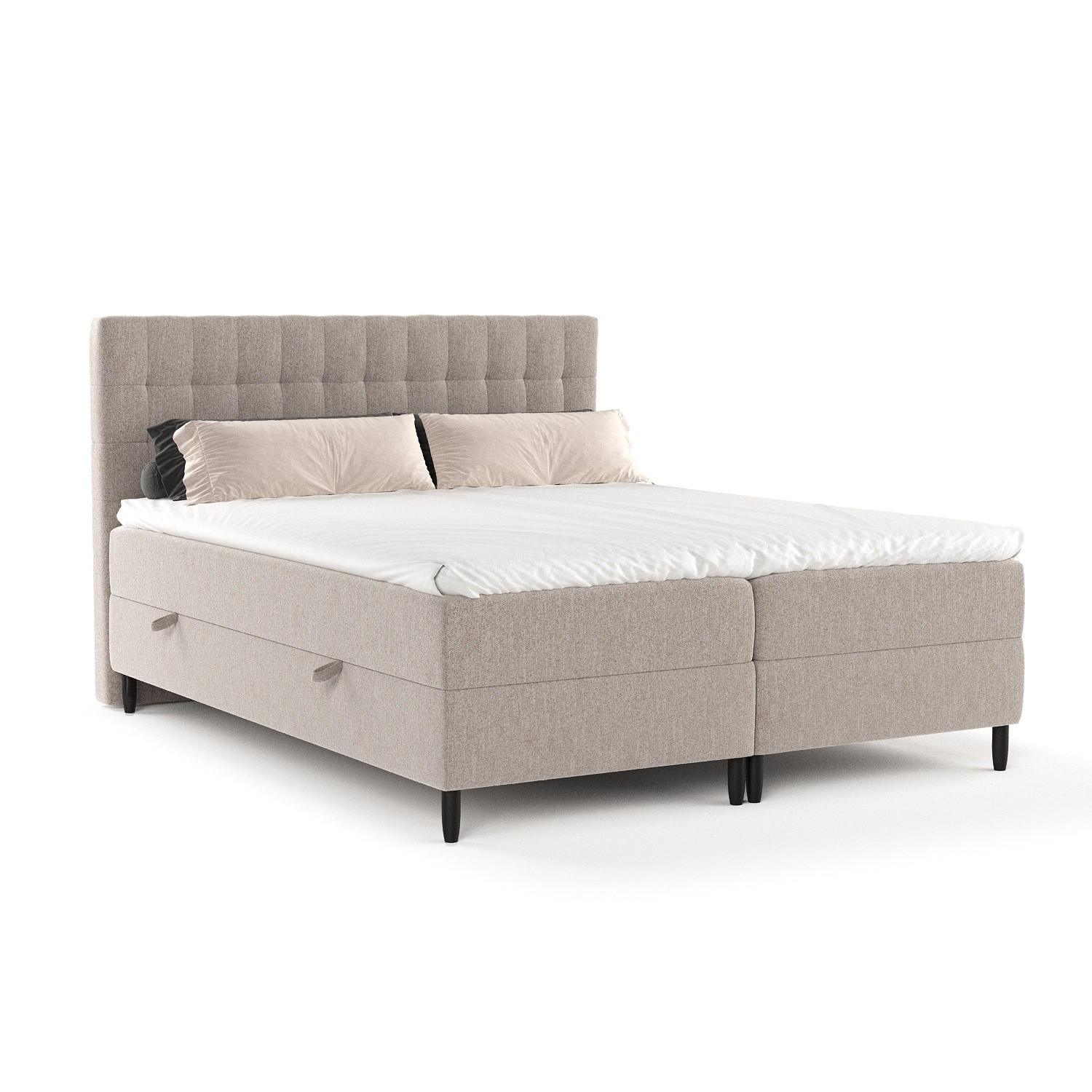 BOXBETT Divine Hellbraun 180/200 cm - Hellbraun/Schwarz, Holz/Holzwerkstoff (180/200cm) - Maison de Reve