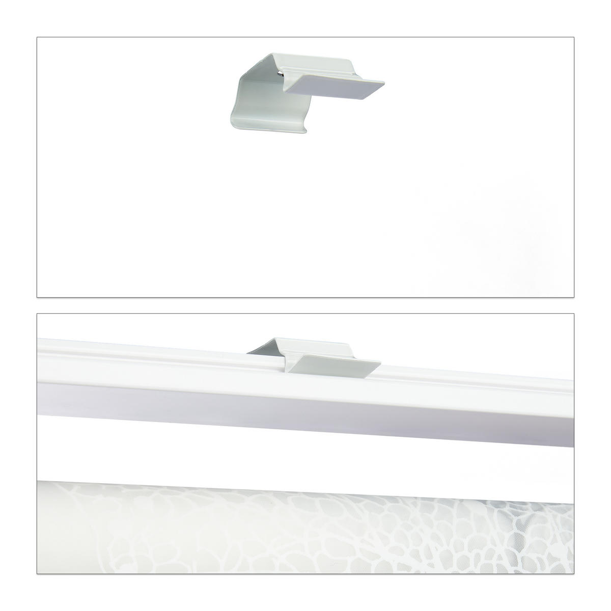 DUSCHROLLO - Weiß, Kunststoff/Metall (120/4.5cm) - Relaxdays