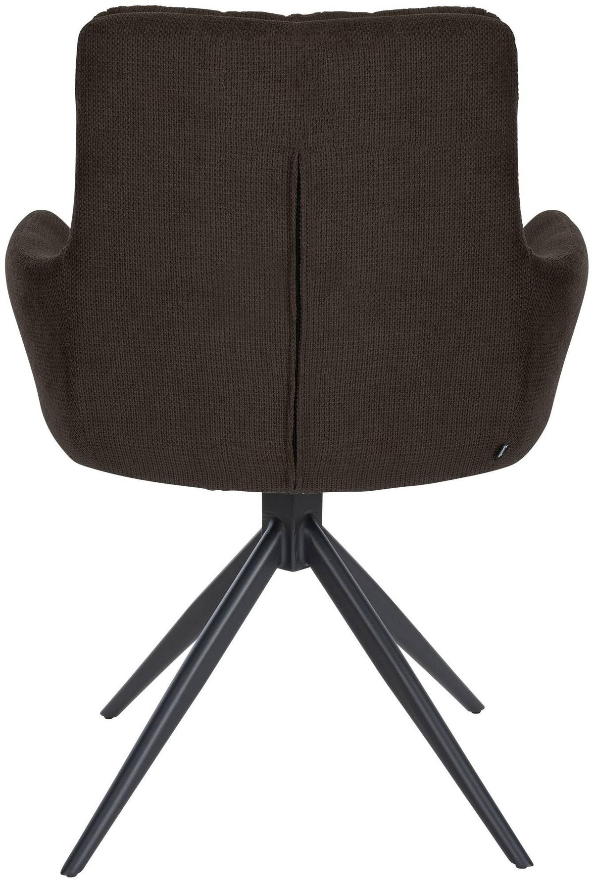 ARMLEHNENSTUHL 2er Set Stoff Braun - Schwarz/Braun, Textil/Metall (60/88/65cm) - CLP