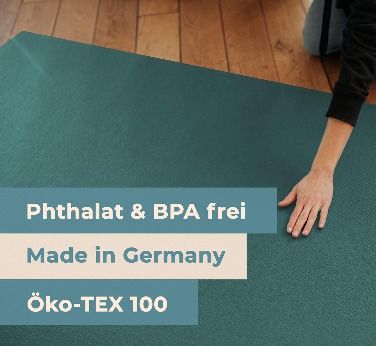 KRABBELMATTE Rund 160cm Petrol - Petrol, Textil (160/160cm) - Sanosoft