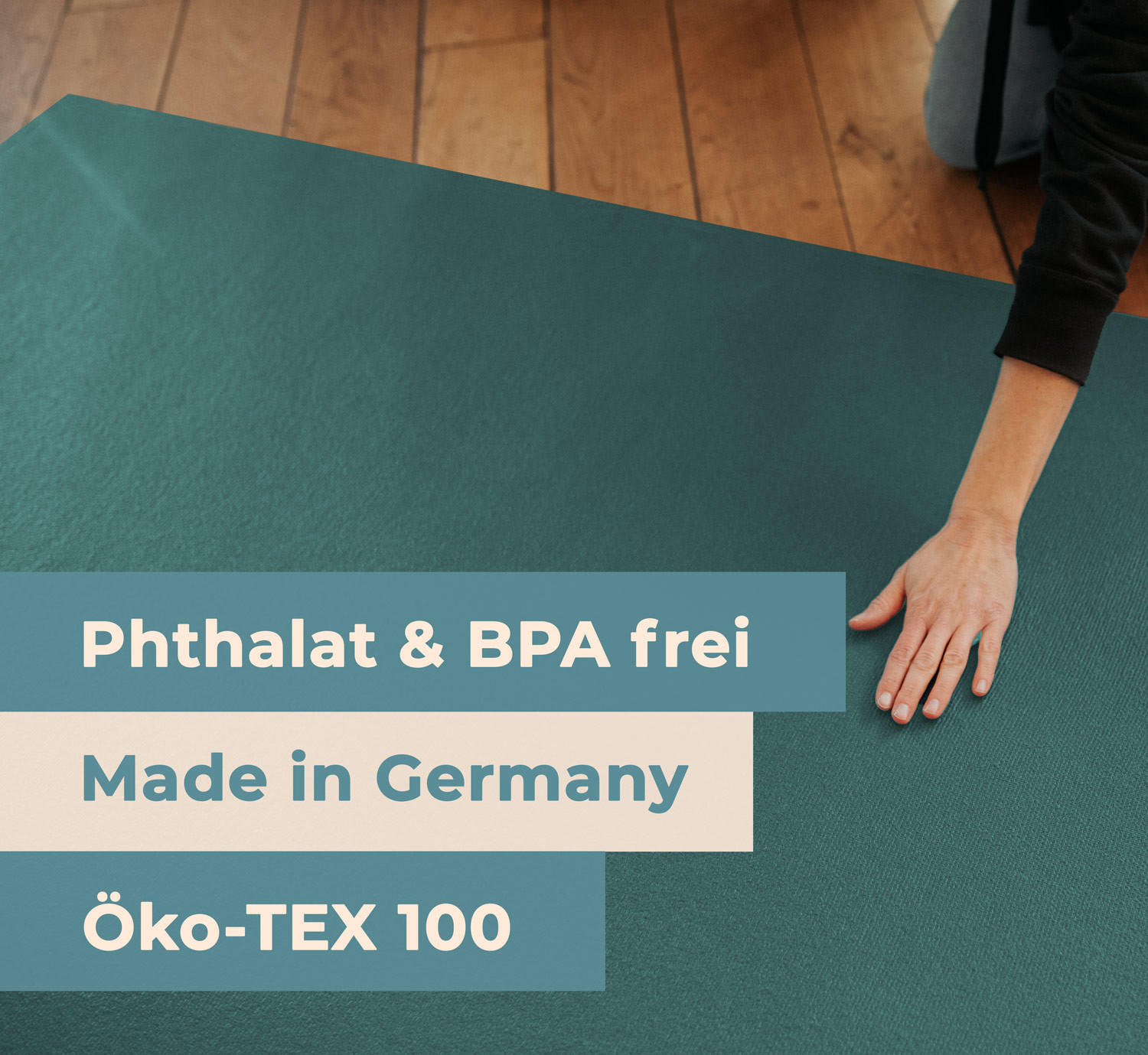 Thumbnail - Sanosoft Krabbelmatte, Petrol, Textil, Rund, 180x180 cm, Oeko-Tex® Standard 100, Teppiche & Böden, Teppiche, Teppich Kin...