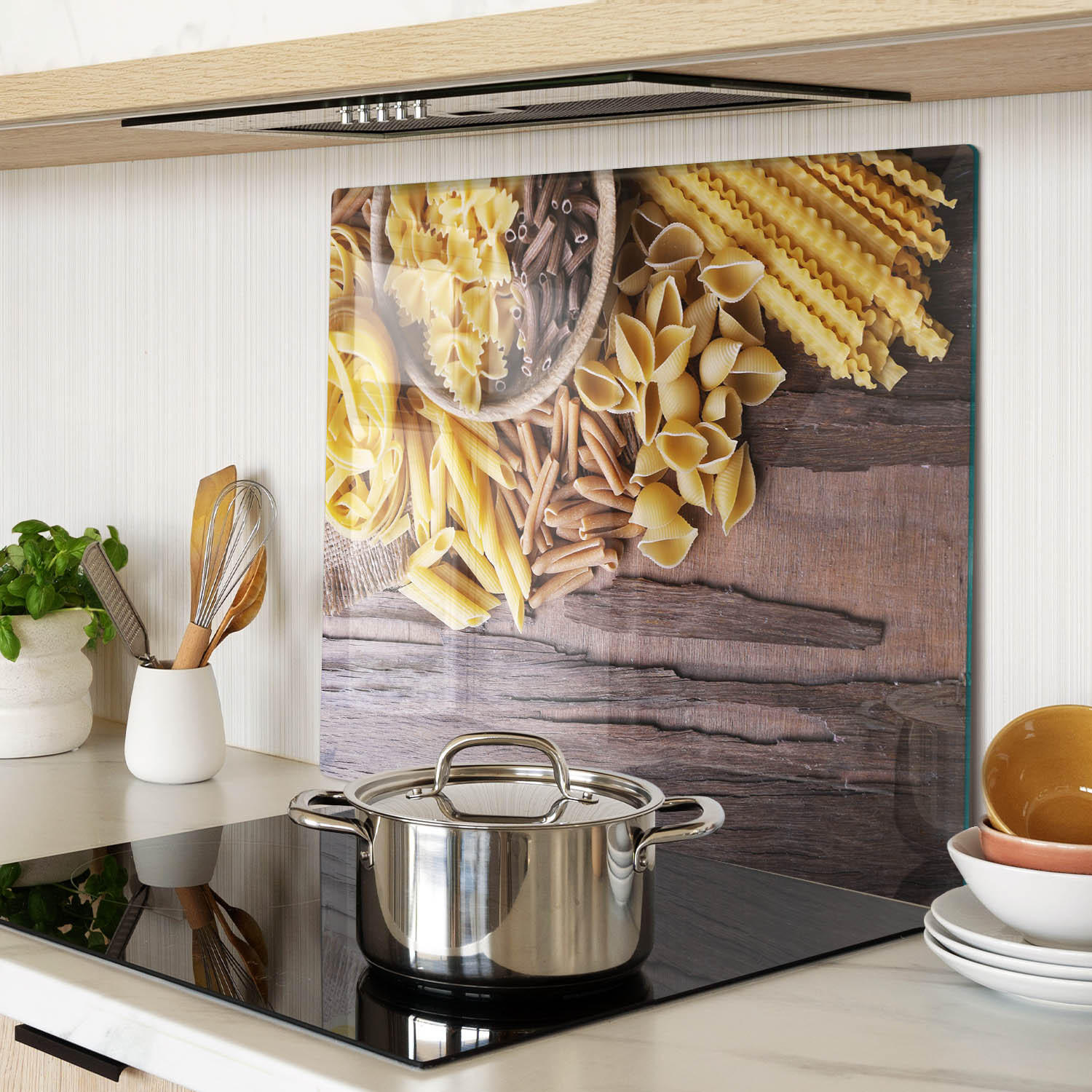GLASPLATTE 60x52 cm Nudelmischung - Gelb, Glas (60/0.4/52cm) - TULUP