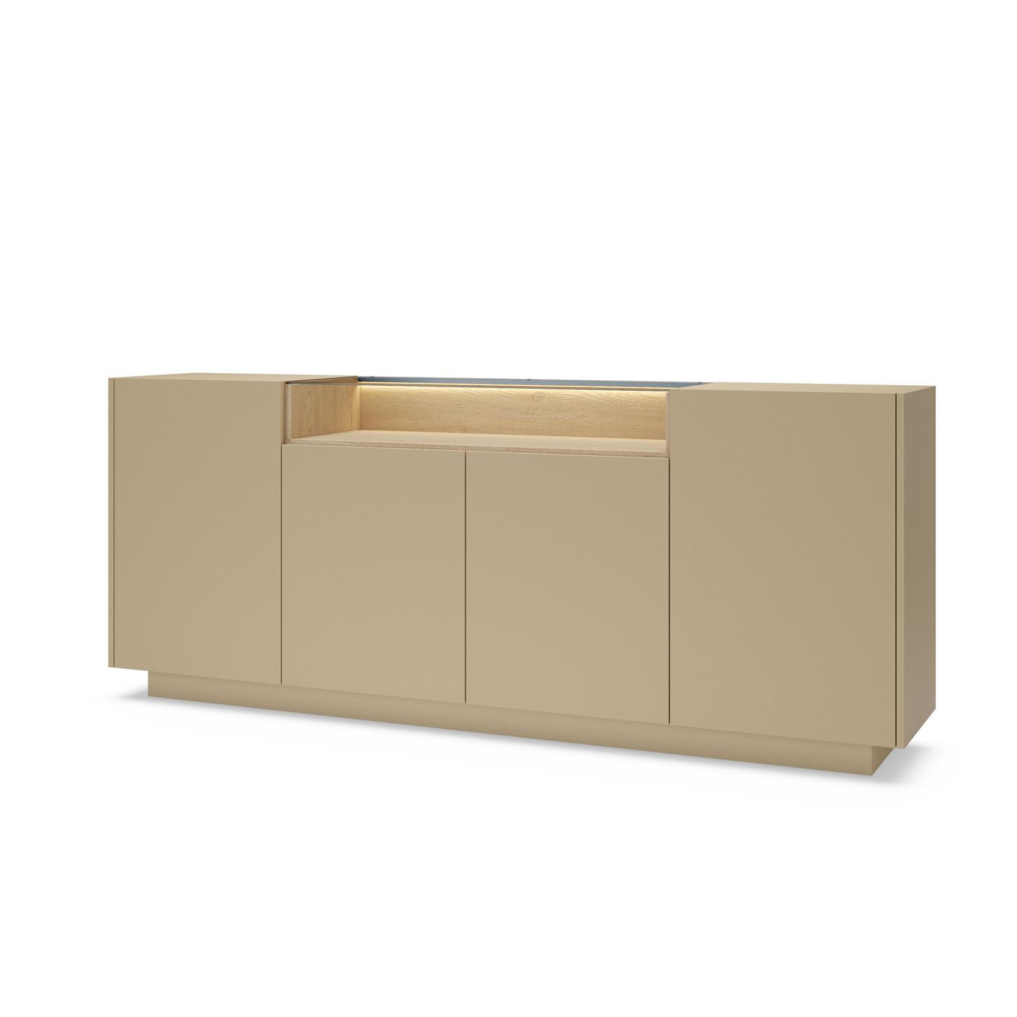 KOMMODE Kiro Braun, Sideboard mit LED - Braun, Holzwerkstoff (203/83/40cm) - Bettso