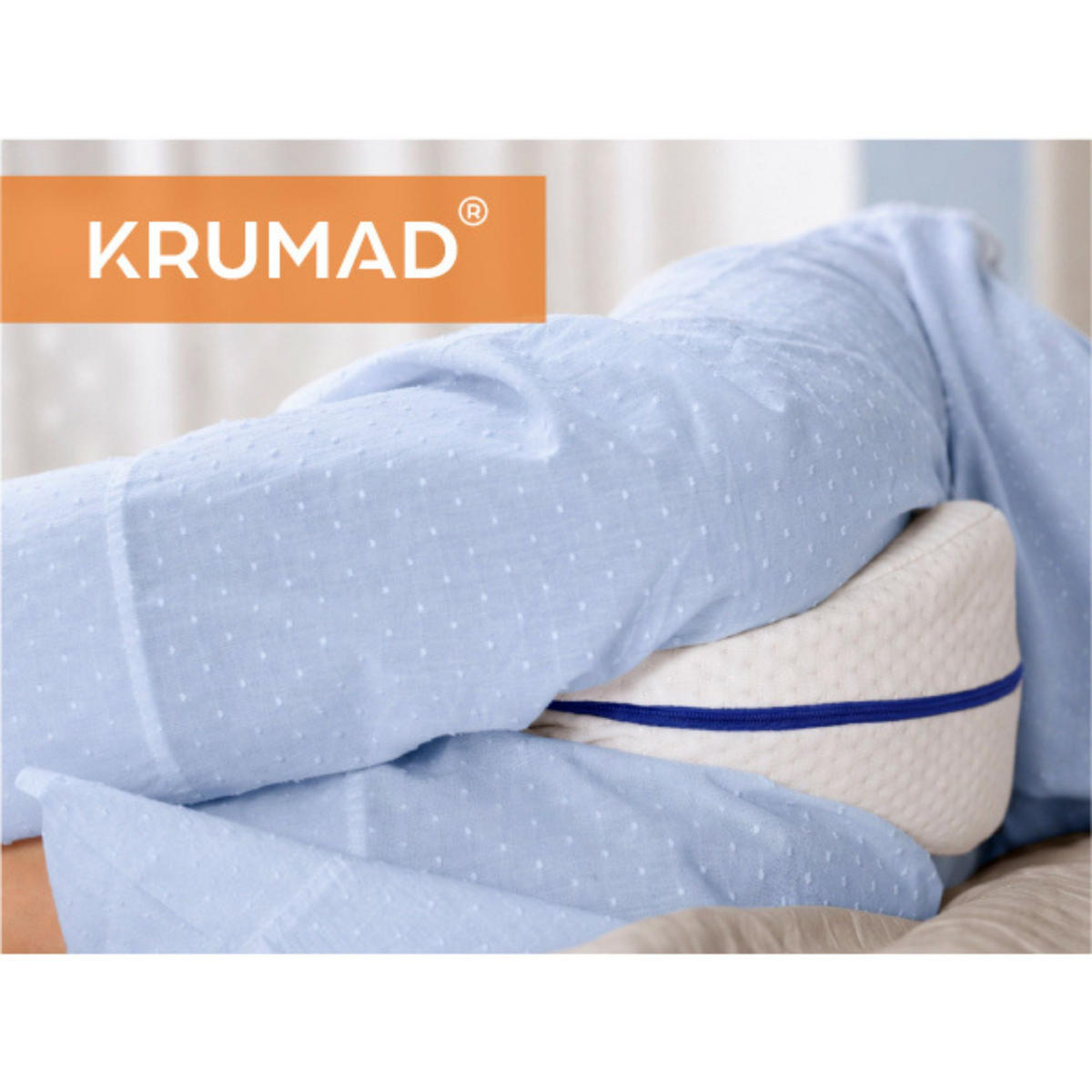 KNIEKISSEN, Orthopädisches Kissen für Ischias - Weiß, Textil (21.5/14cm) - KRUMAD