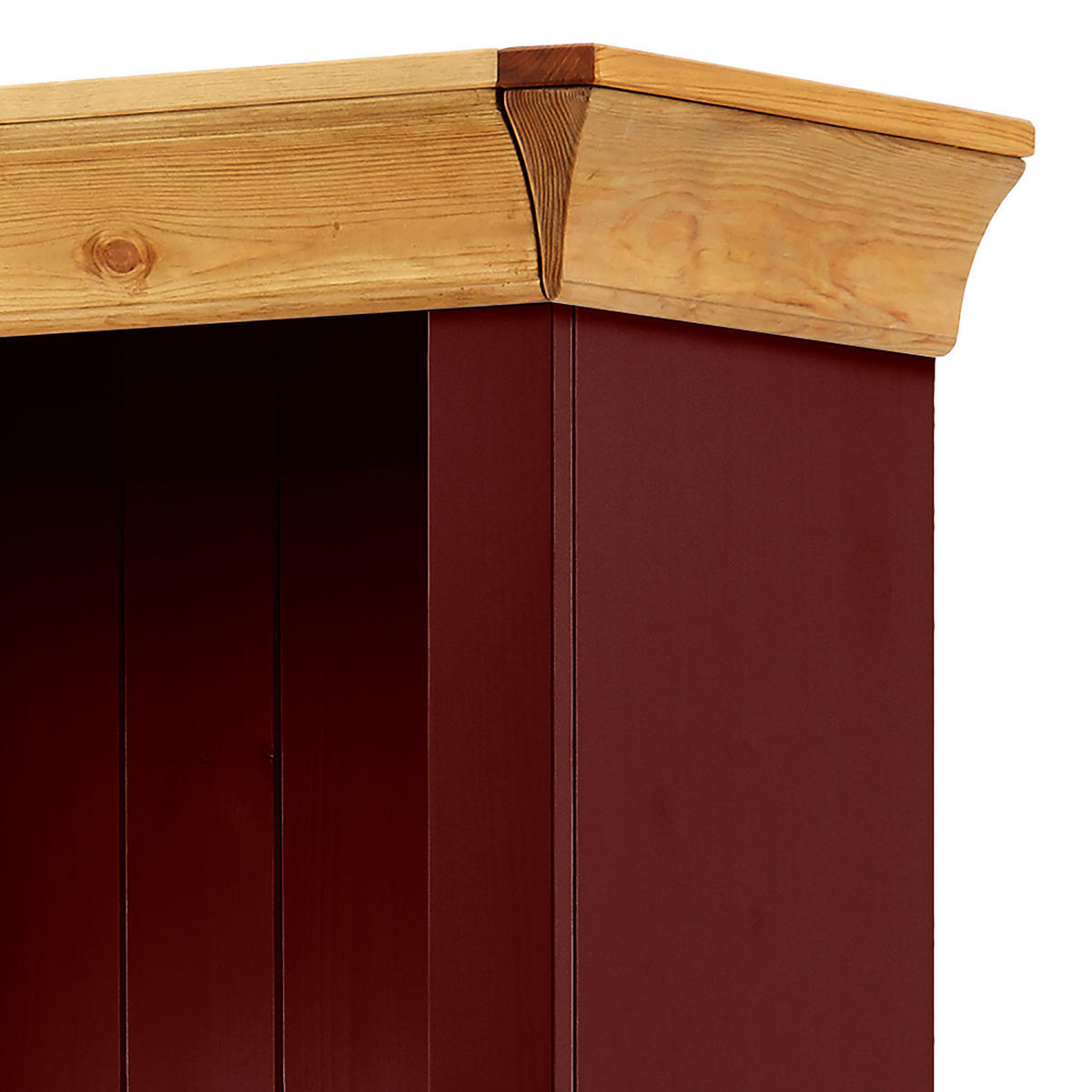 REGAL - Kiefer massiv - Rot/Kieferfarben, Holz (108/202/38cm) - home24