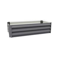 HOCHBEET-PFLANZKASTEN aus verzinktem Stahl in Grau Creme Rechteckig für Garten Balkon 100x60x30cm 4,2 kg - Grau, Metall (60/30/100cm) - Livingandhome