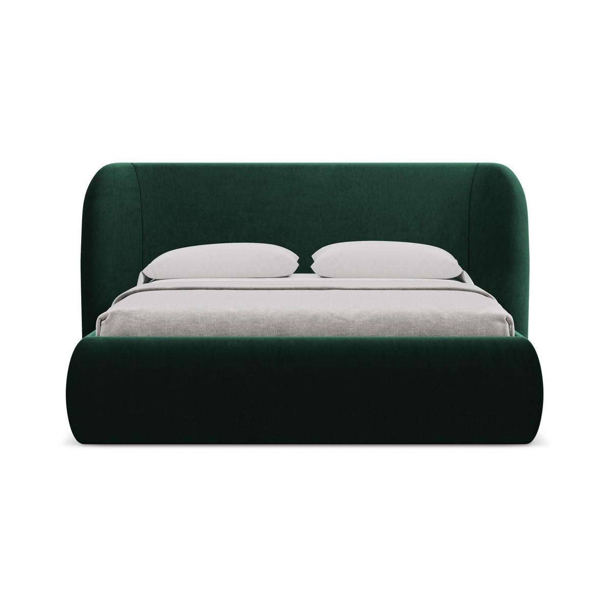 POLSTERBETT mit Bettkasten und Lattenrost 190x215 Grün - Dunkelgrün/Schwarz, Kunststoff/Textil (140/200cm) - Makamii