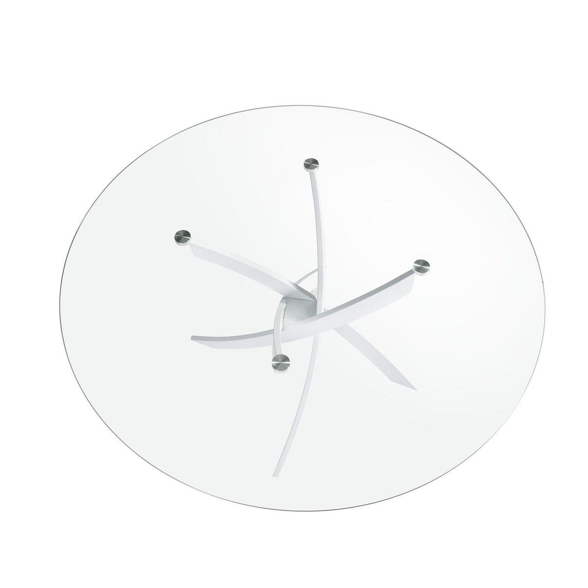 ESSTISCH Esstisch runde gehärtetes Glas aus weißer Stahl Ø140/75 cm - Transparent/Weiß, Glas (140/140/75cm) - ANGEL CERDA