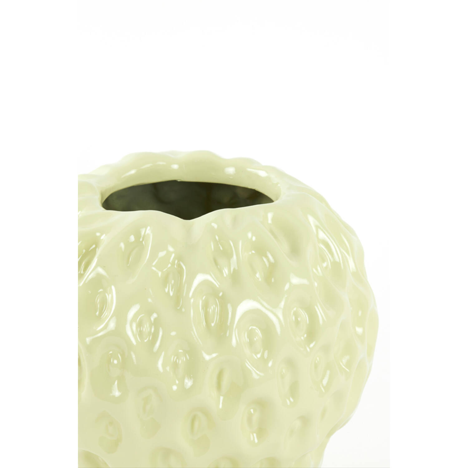 BODENVASE STRAWBERRY 35x34x33 cm, Gelb - Hellgelb, Keramik (33cm) - Light & Living