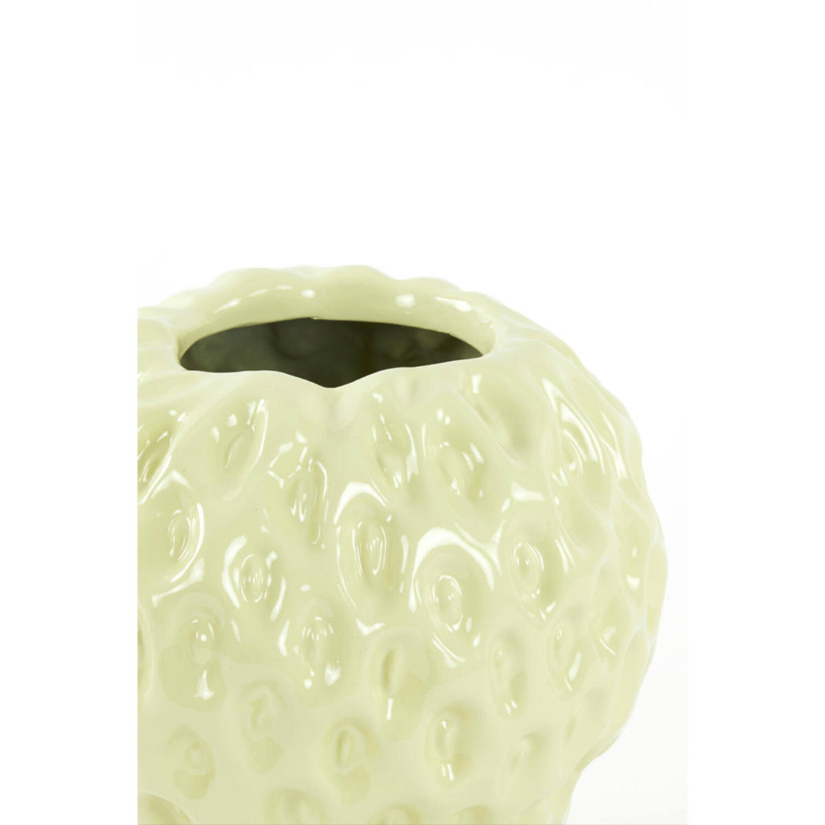 BODENVASE STRAWBERRY 35x34x33 cm, Gelb - Hellgelb, Keramik (33cm) - Light & Living