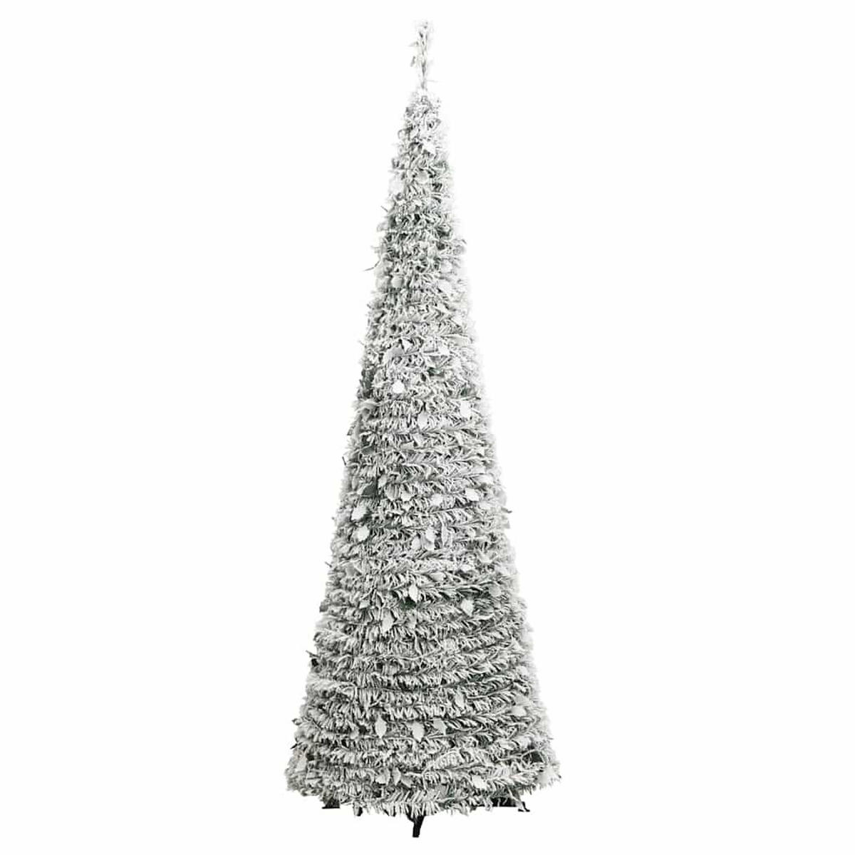 POP-UP-WEIHNACHTSBAUM Künstlich Beschneit 100 Leds 150 Cm - Weiß, Kunststoff (150cm) - vidaXL
