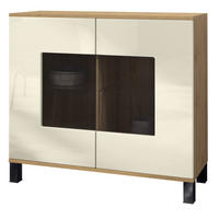 KOMMODE Grömitz Creme Hochglanz - Creme, Holzwerkstoff (92.5/84.5/35cm) - Vladon