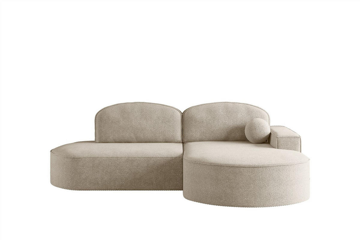 ECKSOFA Girona Mit Schlaffunktion - Beige, Holzwerkstoff/Textil (278/179cm) - Fun Möbel