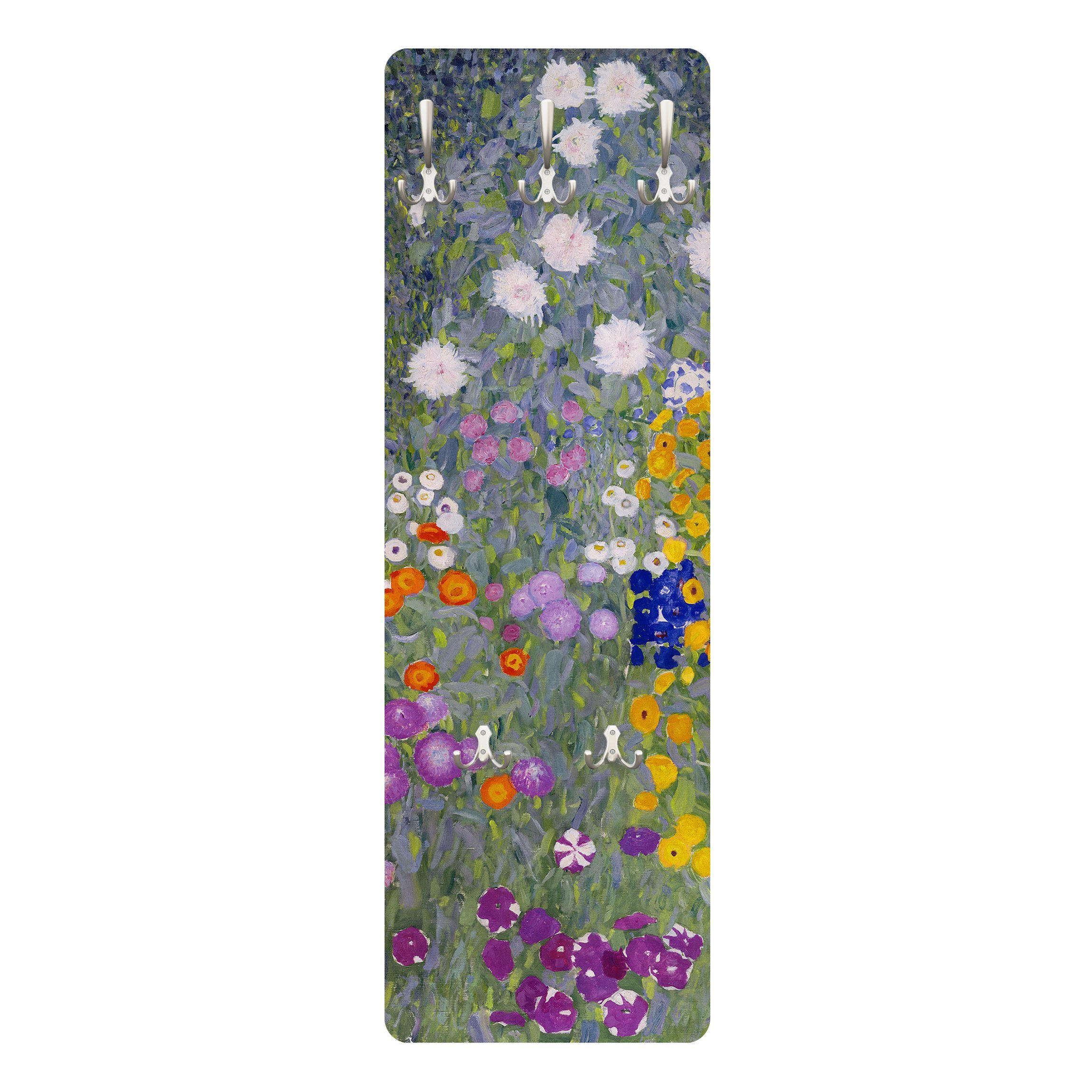 WANDGARDEROBE - Gustav Klimt - Bauerngarten 34/105 cm - Violett, Holzwerkstoff (34/105/1.6cm) - Bilderwelten