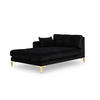 CHAISELONGUE links Mamaia aus Samt schwarz - Schwarz, Textil (102/75/185cm) - Micadoni