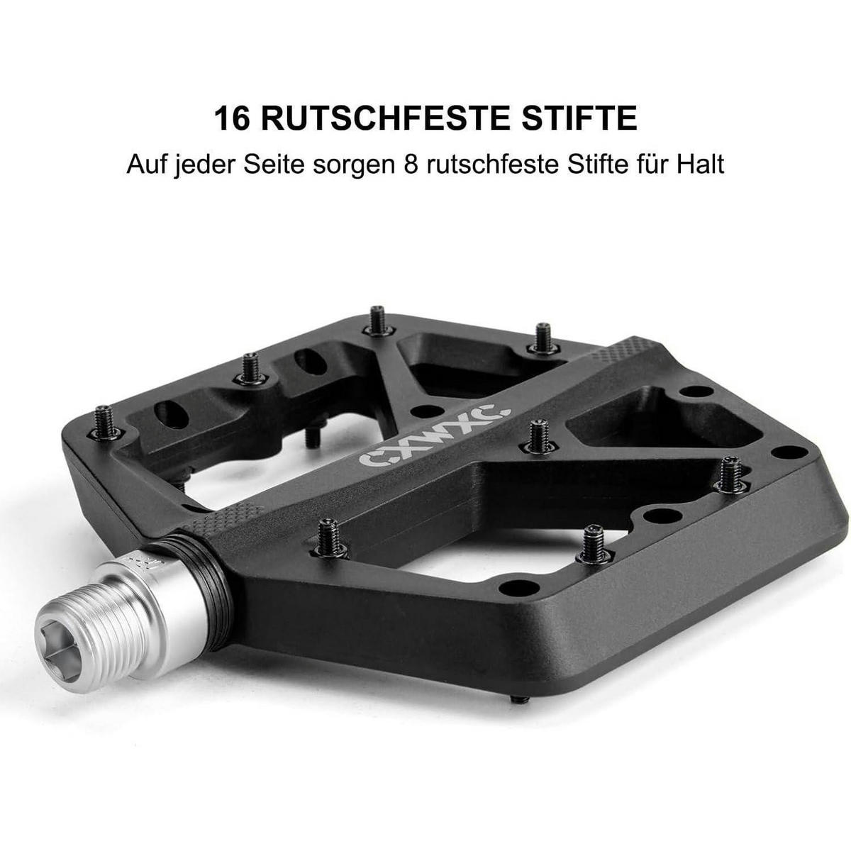 FAHRRADPEDALE Nylonfaser rutschfest 9/16 Zoll Schwarz - Schwarz, Kunststoff (12/1.5/12cm)