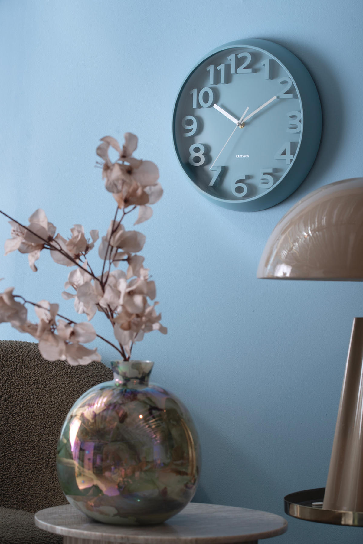 WANDUHR Elevated Ø33,5 cm - Blau, Kunststoff (33/5/33cm) - Karlsson