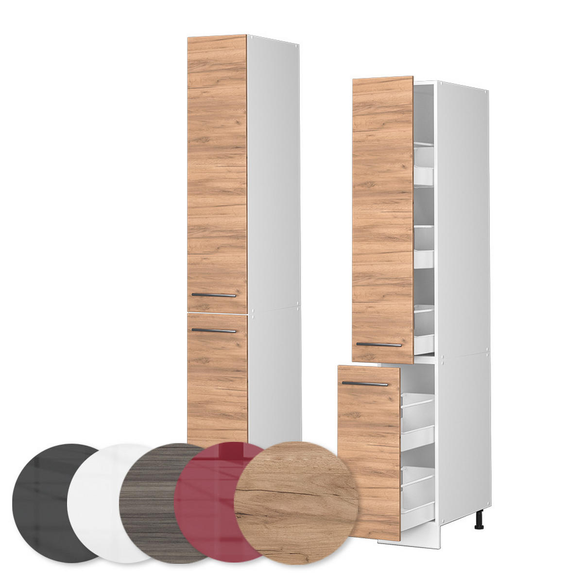 APOTHEKERSCHRANK Fame-Line Goldkraft Eiche 30 cm - Honigeiche/Eiche Wotan, Holzwerkstoff (30/206.8/58cm) - Vicco