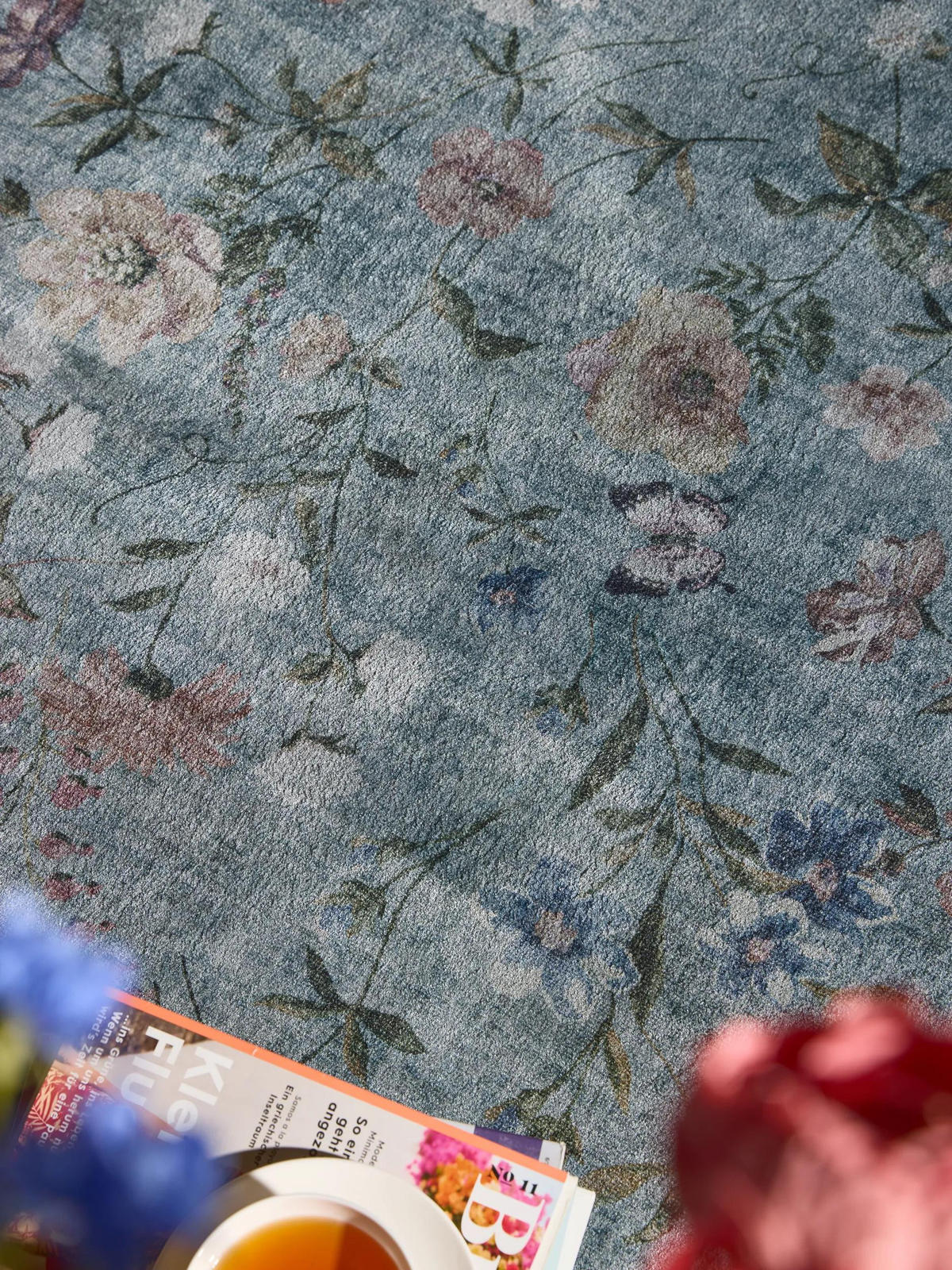 TEPPICH Milly waschbar Multicolor/Grau ø 160 cm rund - Multicolor/Grau, Kunststoff/Textil (160/160cm) - benuta