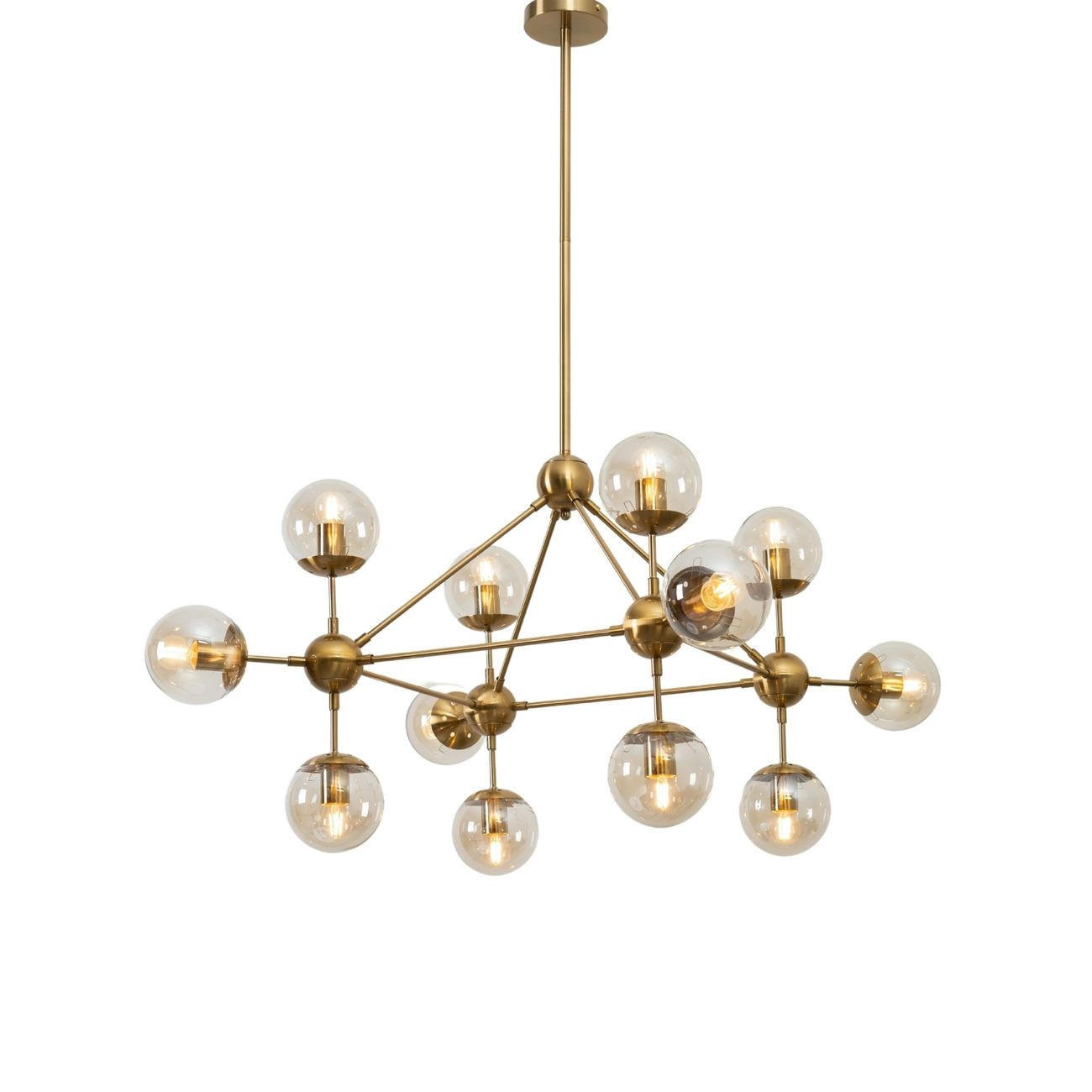HÄNGELEUCHTE Carolyn, Gold / Messing, 85cm - Goldfarben, Glas (85/105/85cm) - KOSILUM