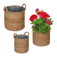 3XPFLANZKORB - Multicolor, Textil/Metall (42cm) - Relaxdays