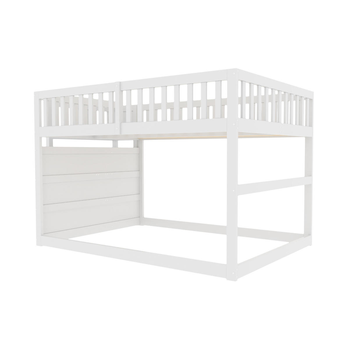 HOCHBETT 140/200 cm aus Holz mit Treppe und 4 Schubladen – Weiß - Weiß, Holz (140/200cm) - BEAOK