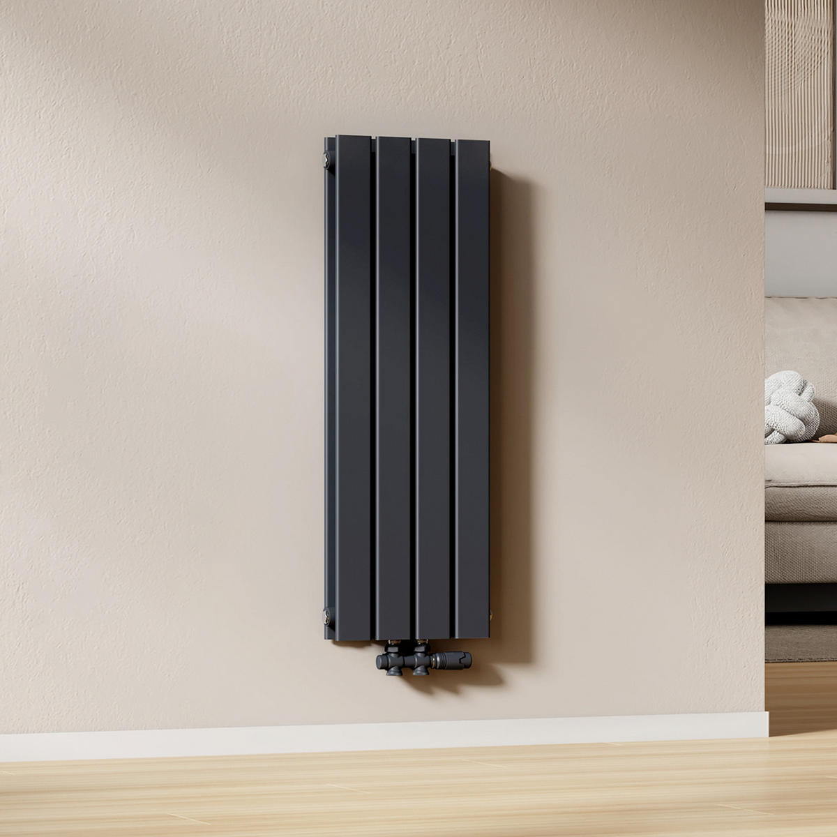 HEIZKÖRPER Flachheizkörper Anthrazit 90/30/6,3 cm - Anthrazit, Metall (30/90/6.3cm) - EMKE
