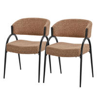ESSZIMMERSTUHL 2er Set Küchenstühle gepolstert mit Webstoff-Bezug und Arm- und Rückenlehne Rot - Rot/Schwarz, Textil/Metall (54/81/65cm) - ML-DESIGN