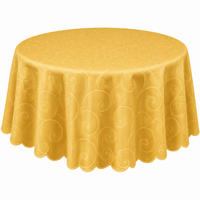 TISCHDECKE 135 cm rund Ornamente Gelb - Gelb, Textil (135cm) - TiborTex