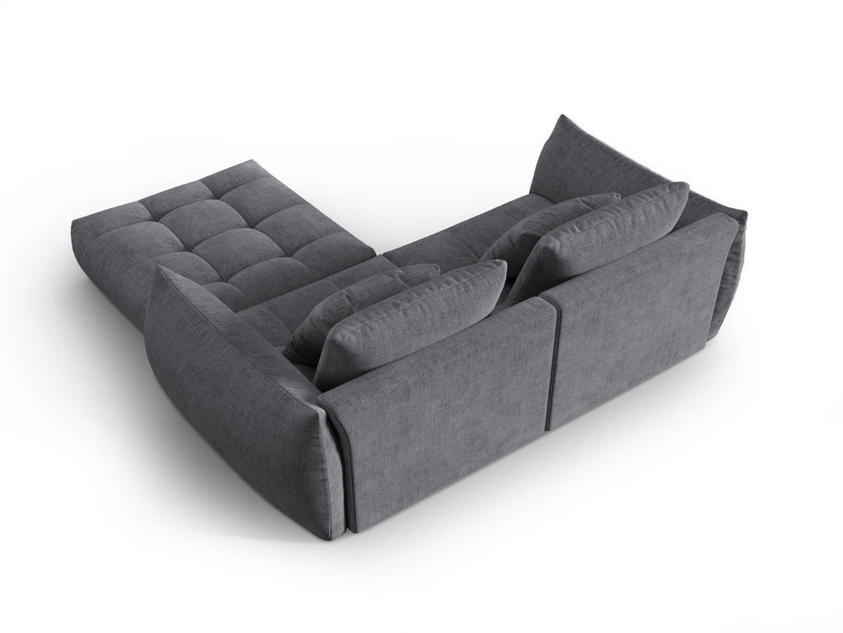 SOFA modular Bloom aus strukturiertem Stoff grau 3 Sitzplätze - Grau, Textil (216/232cm) - Micadoni
