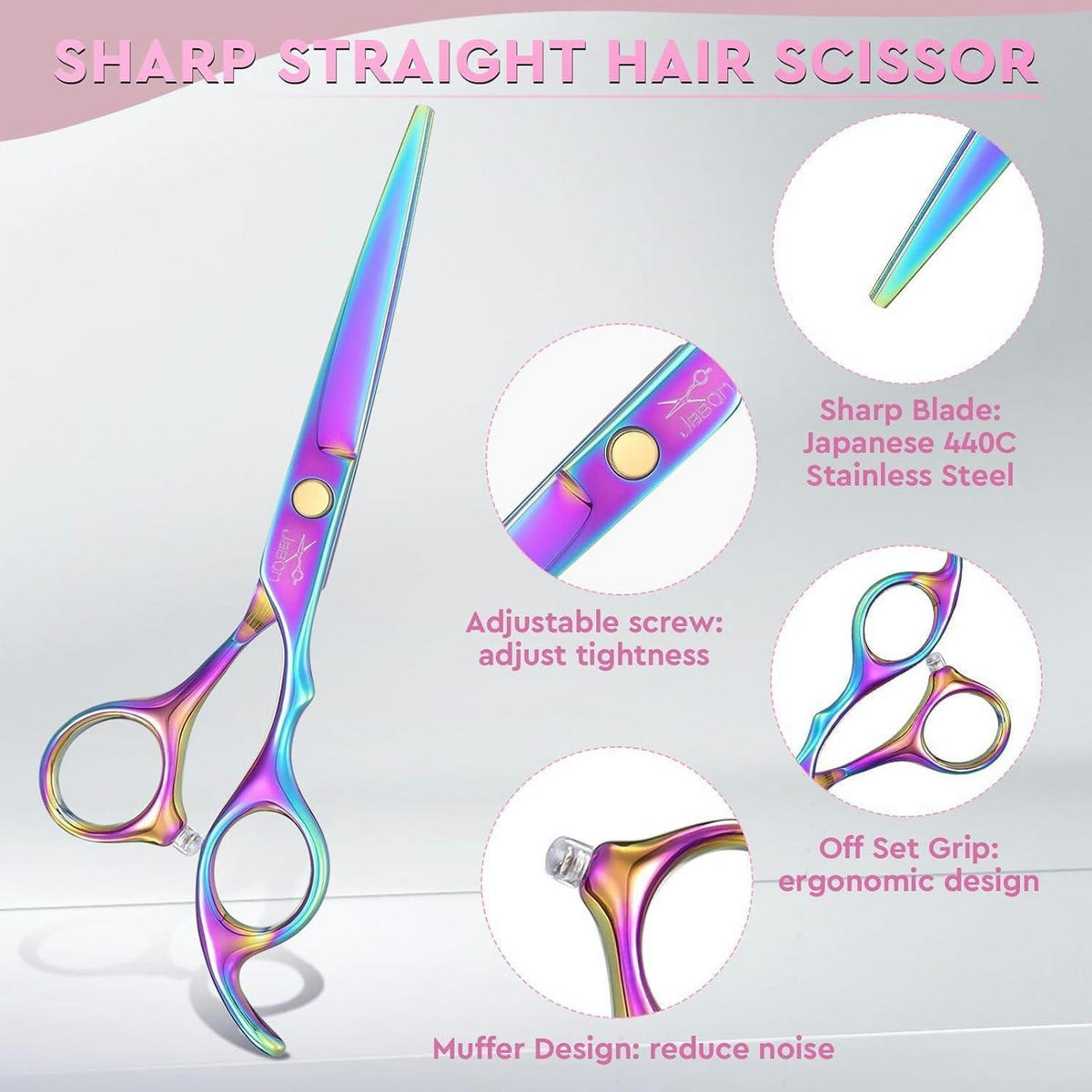 FRISEURSCHEREN Set 10-teilig mit Effilierschere und Zubehör - Multicolor, Metall (16.5/1.5/16.5cm)