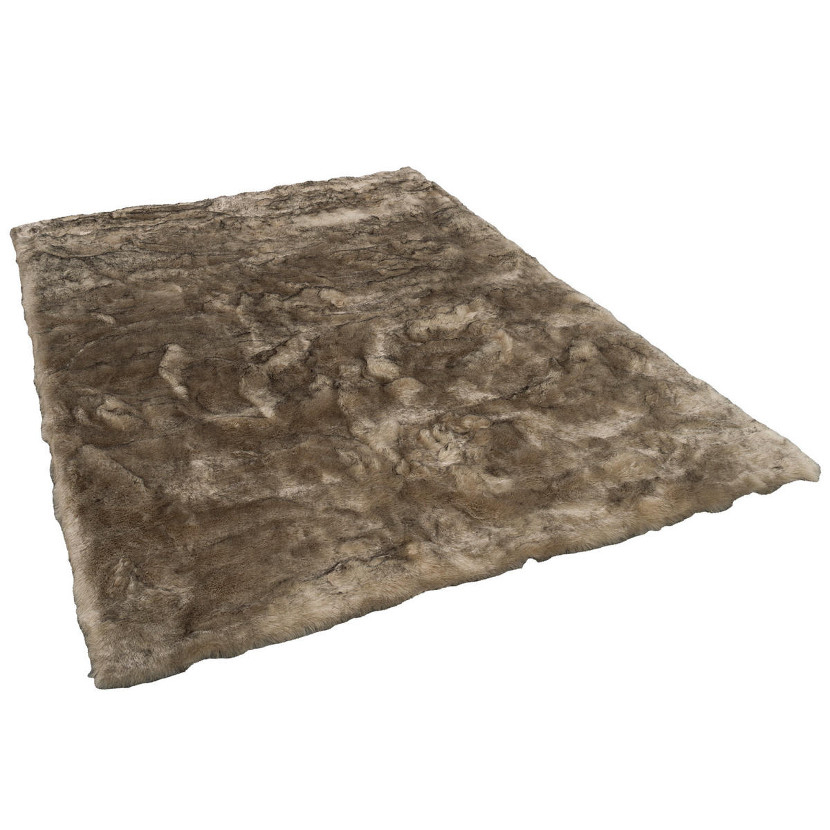 LUXUS SUPER SOFT FELLTEPPICH ASPEN MELIERT - Beige/Braun, Textil (60/90cm) - Pergamon