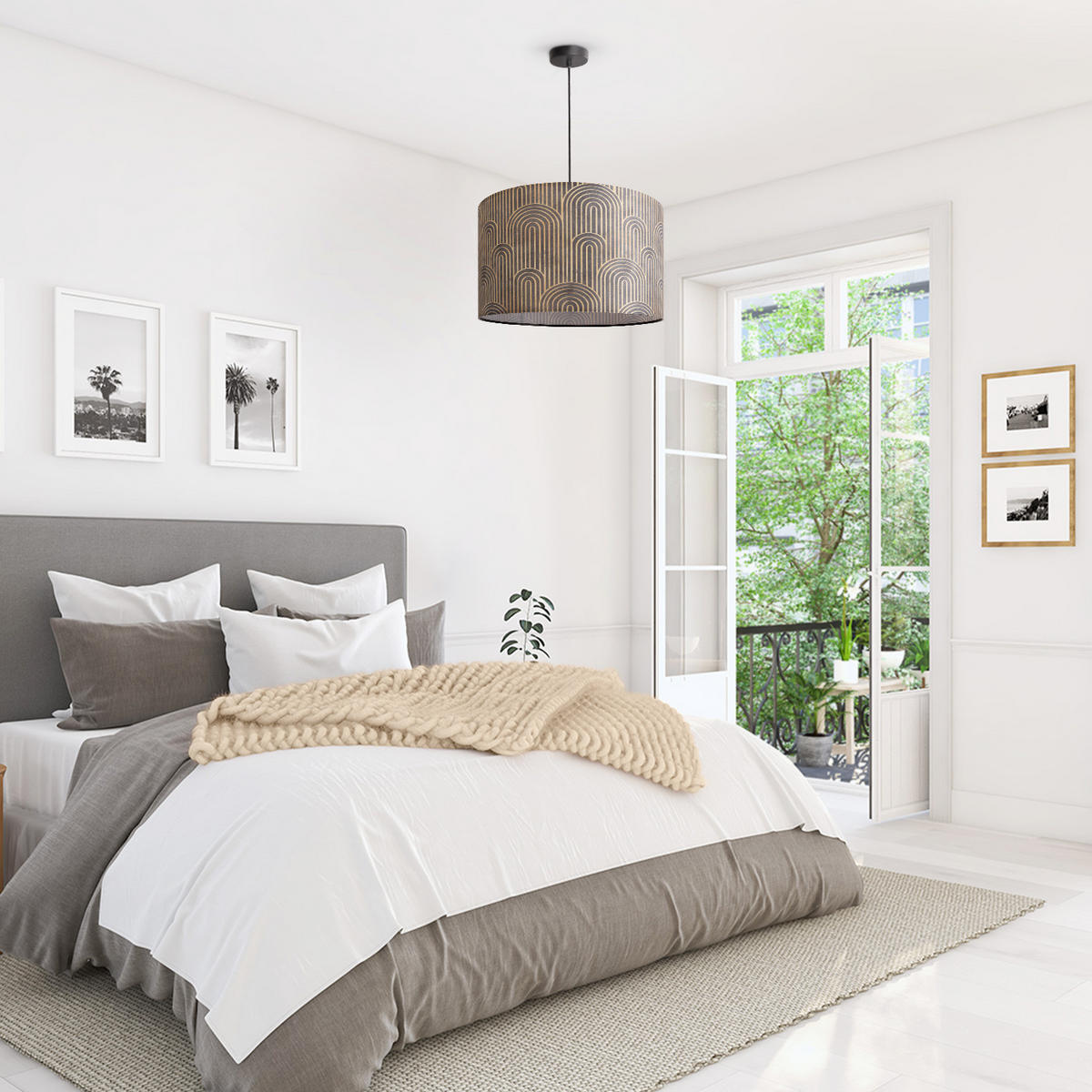 PENDELLEUCHTE Hugo Pd1 Pil 009 - Schwarz, Metall (45.5/45.5/27cm) - Paco Home