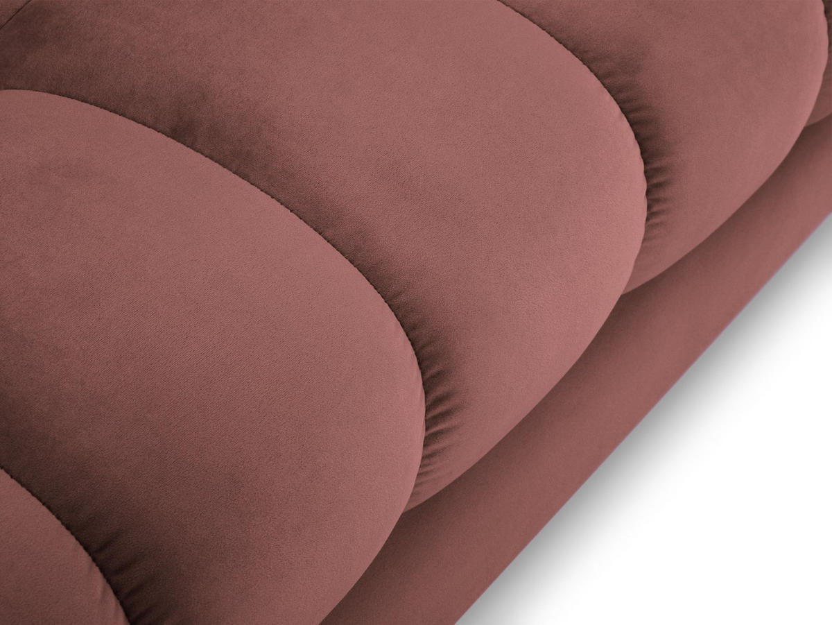 CHAISELONGUE links Mamaia aus Samt rosa - Pink, Textil (102/75/185cm) - Micadoni