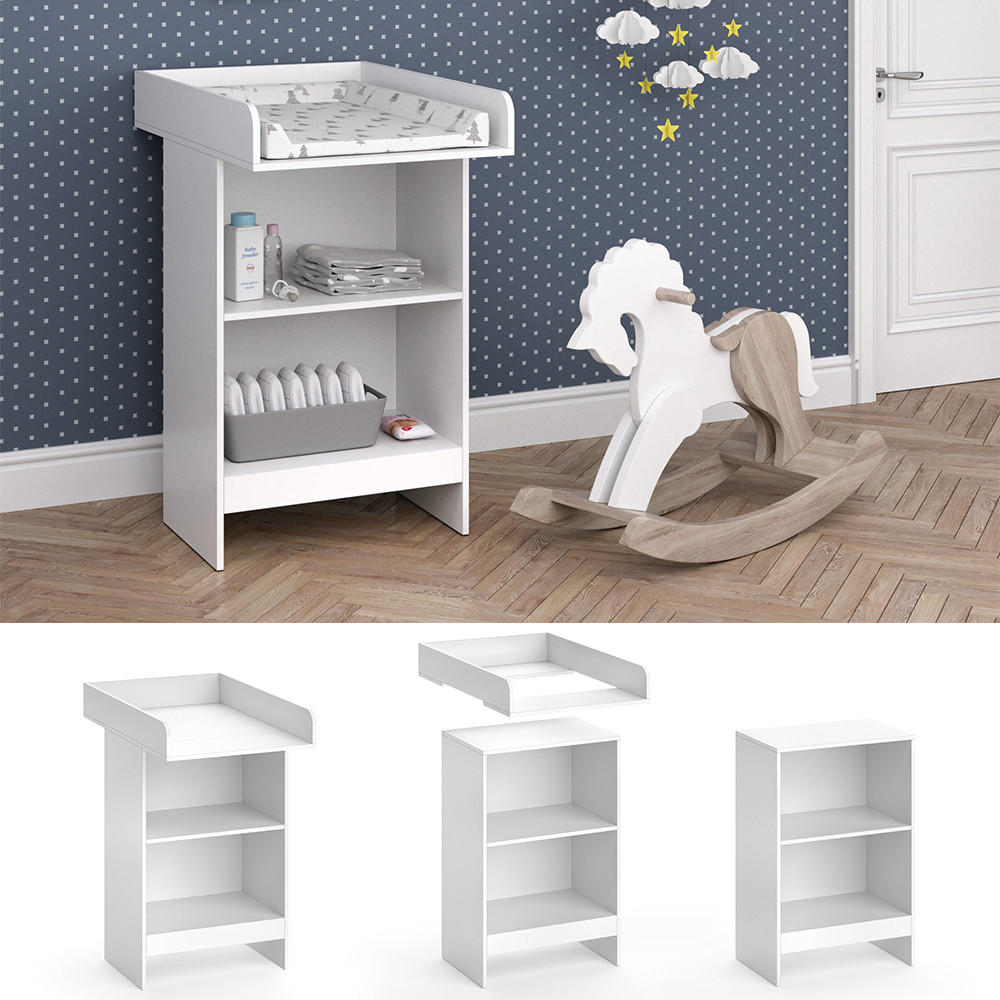 WICKELKOMMODE Leo Weiß 60 x 103 cm - Weiß, Holzwerkstoff (60/103/88cm) - Vicco
