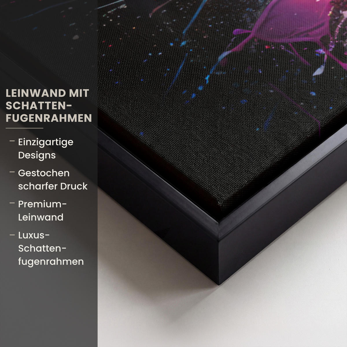 LEINWAND Bilder mit Rahmen - Fußball - Farbe - Farben - Schwarz - Weiß - 100x70 - Weiß, Textil (100/70cm) - MuchoWow