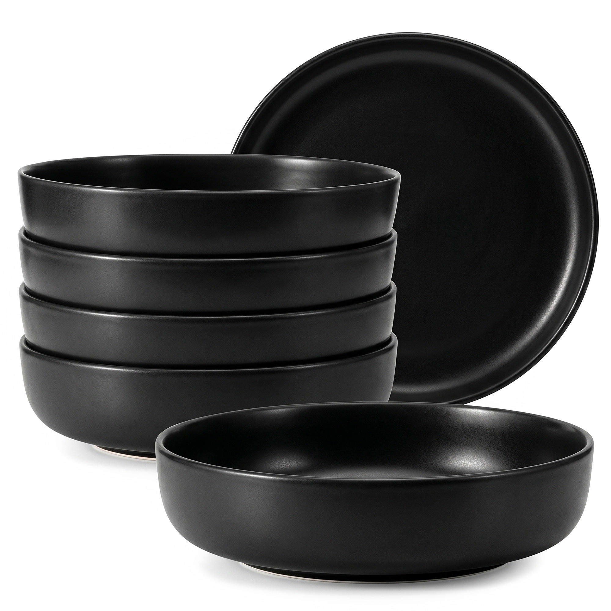 TELLER-SET VICTO 6-tlg Suppenteller, matt schwarz - Schwarz, Keramik (18cm) - KONSIMO®