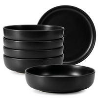 TELLER-SET VICTO 6-tlg Suppenteller, matt schwarz - Schwarz, Keramik (18cm) - KONSIMO®