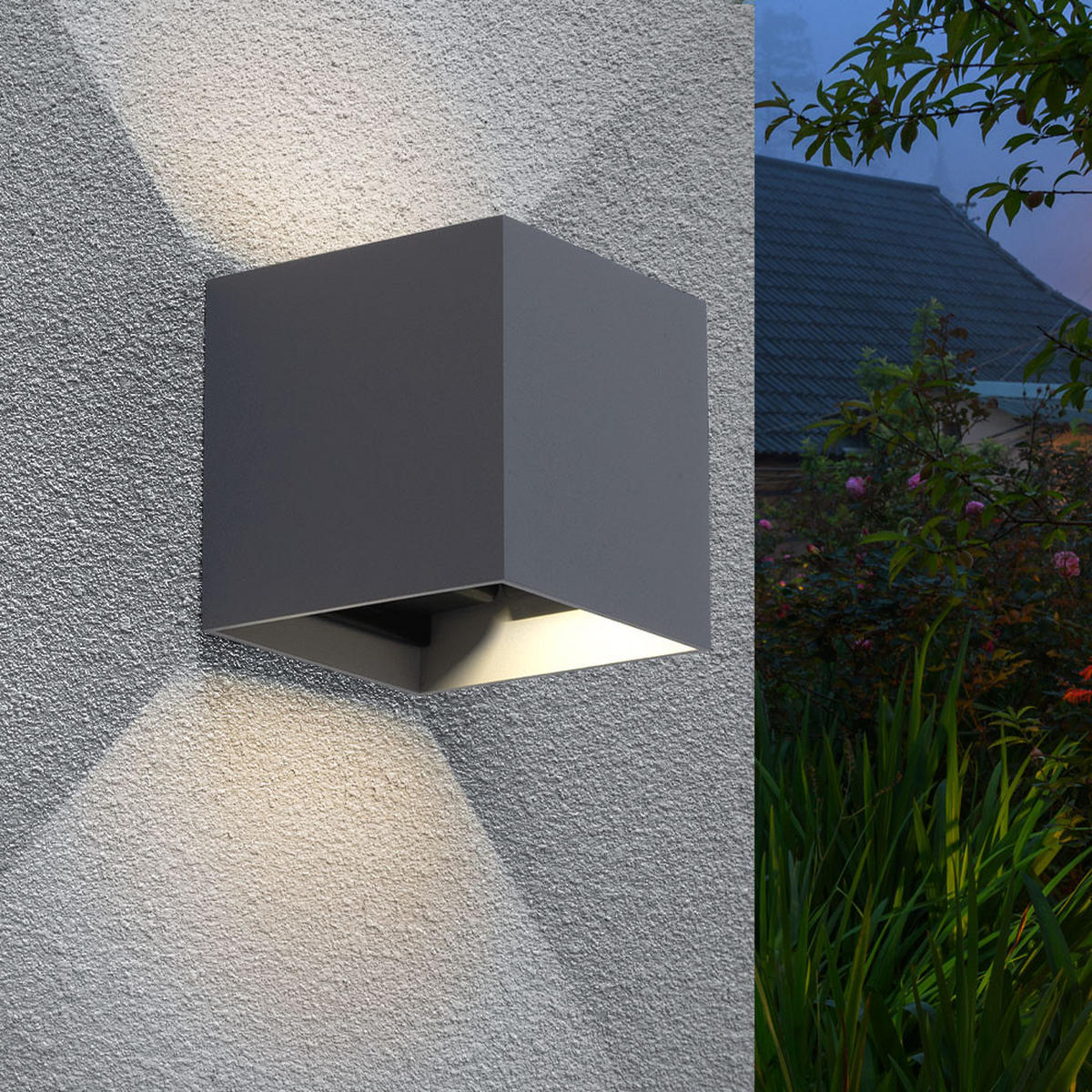 LED WANDLEUCHTE Grau Aluminium - Grau, Metall (10/10/10cm)