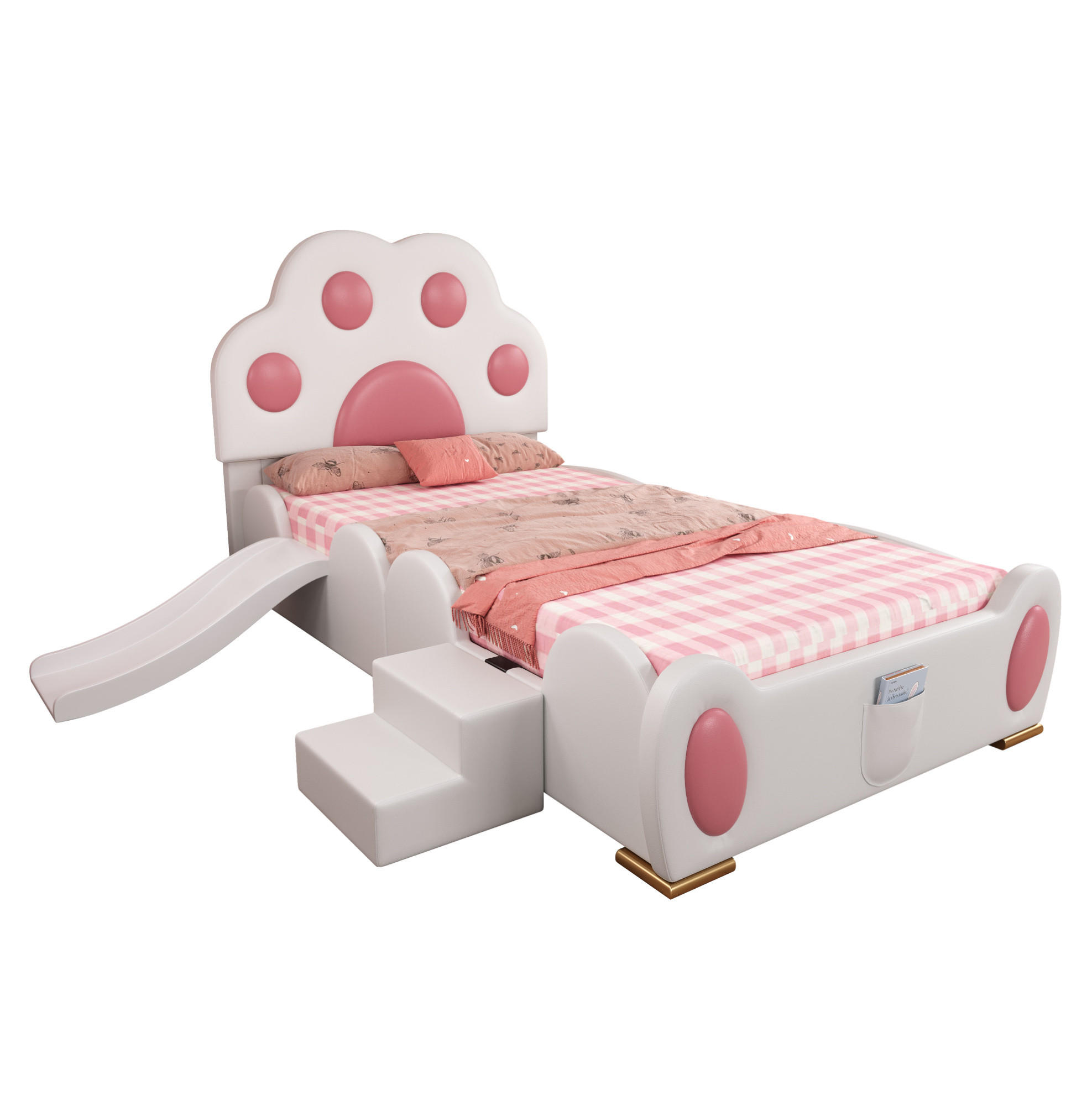 Beauniv Polsterbett Pink 90x200 cm
