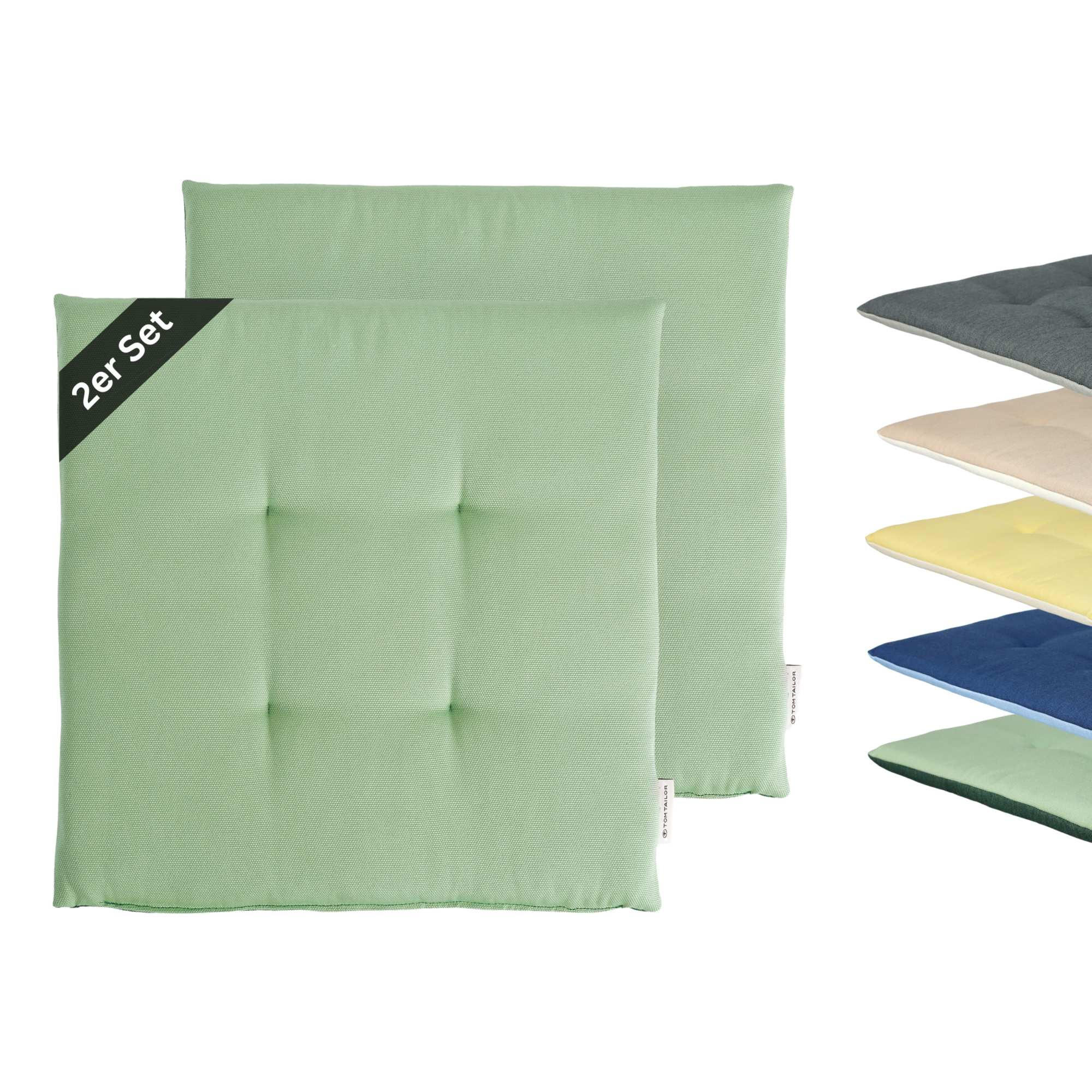 SITZKISSEN DOVE CHAIRPAD - Grün, Textil (40/40/2cm) - Tom Tailor
