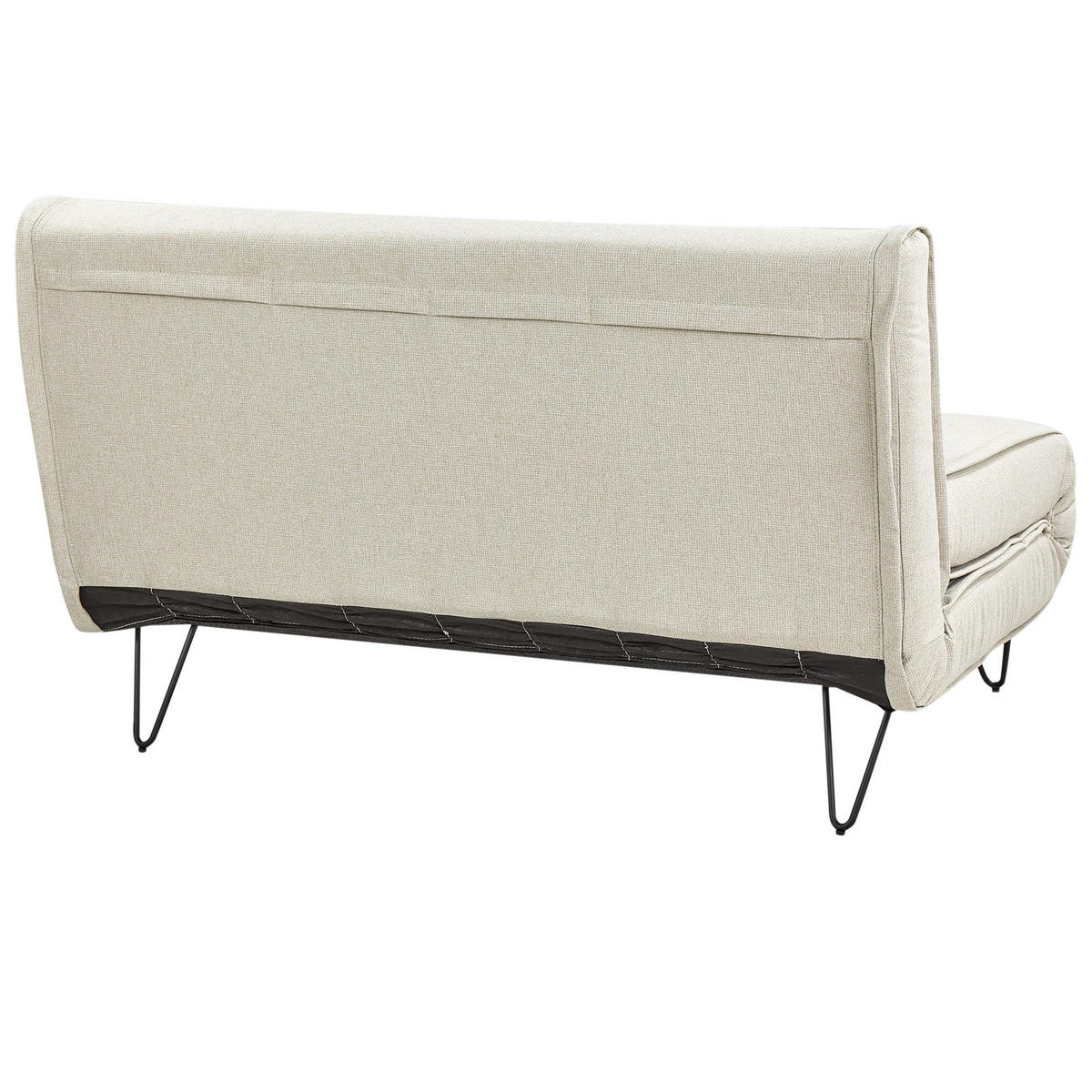 2-SITZER-SCHLAFSOFA hellbeige/schwarz Vestfold - Beige/Schwarz, Textil (130/81/78cm) - Beliani