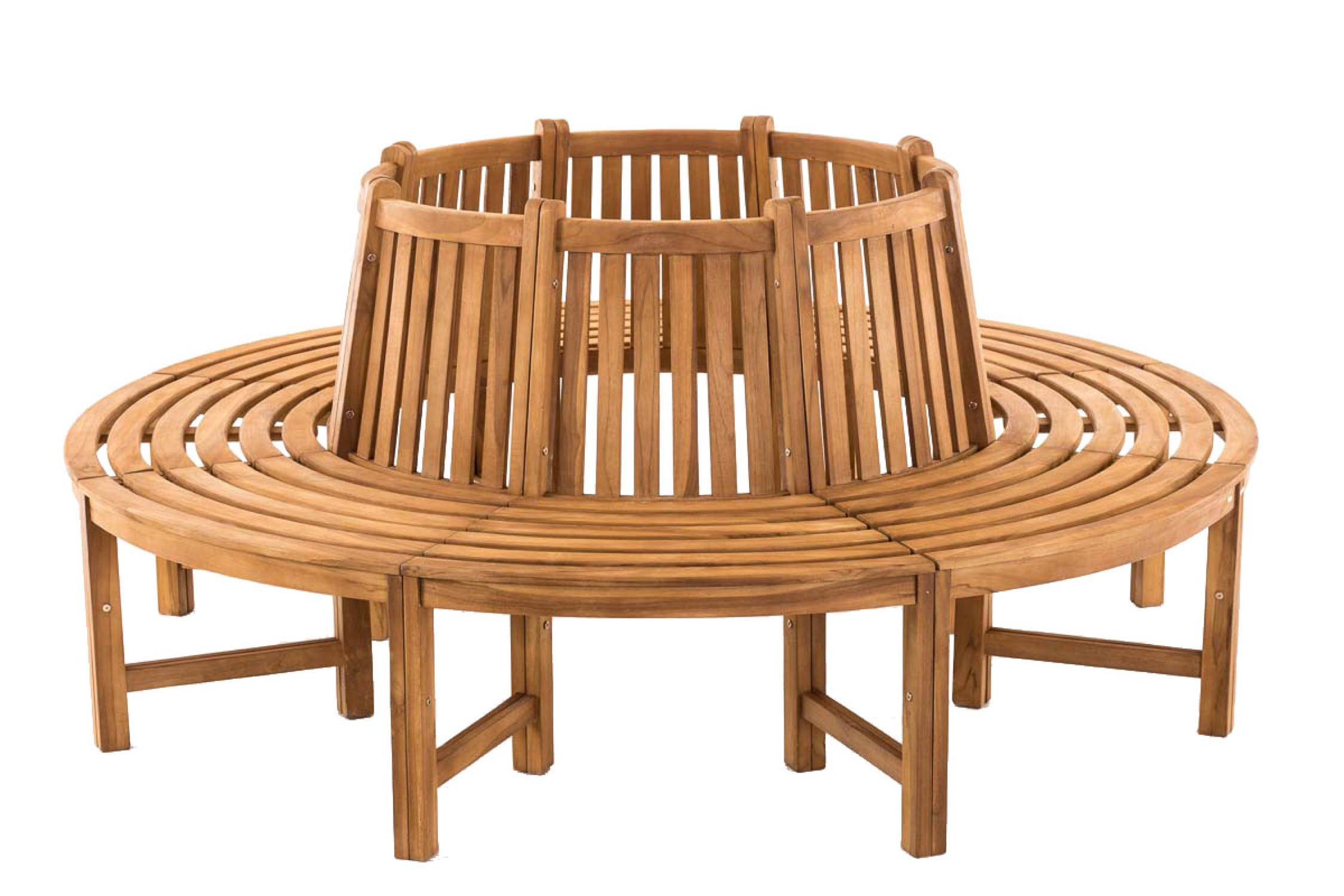 BAUMBANK Nova rund 200 cm teak - Braun, Holz (200/89.5/200cm) - TPFGarden
